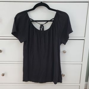 Scoop neck, Tie back blouse